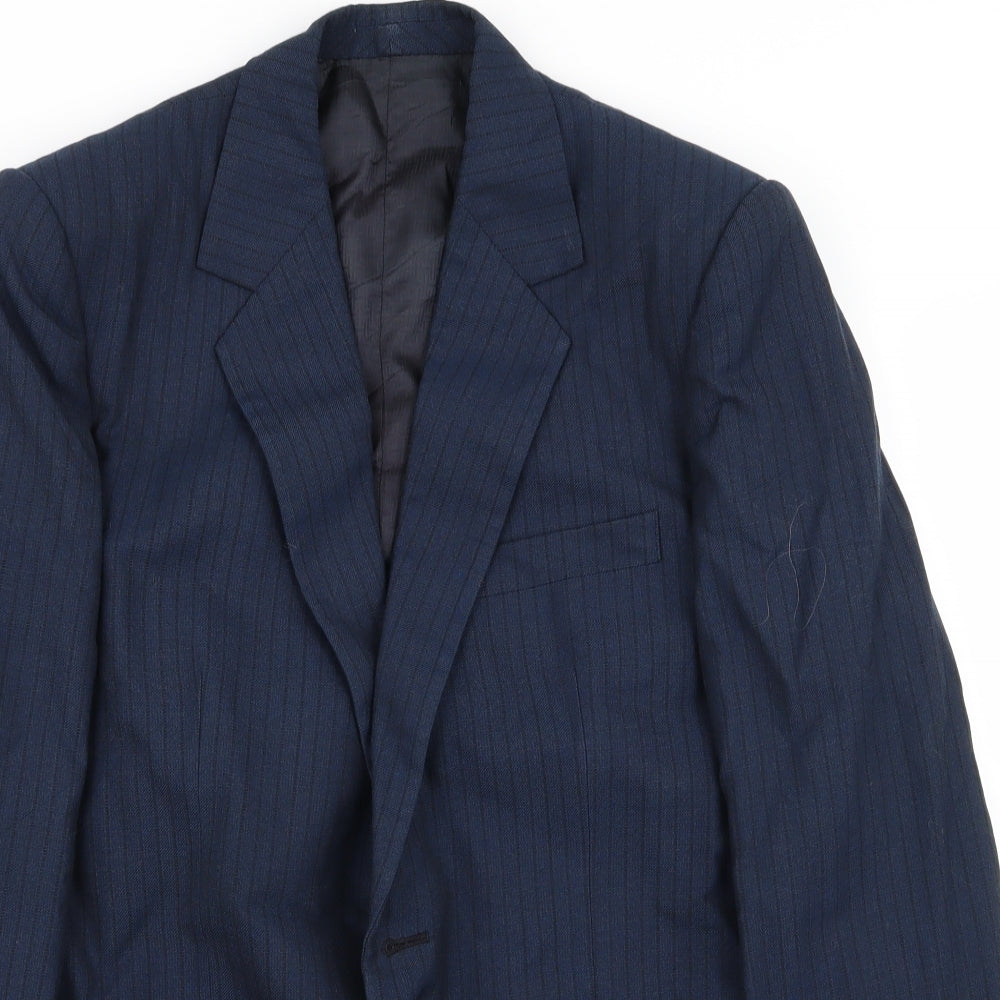 Preworn Mens Blue Striped  Jacket Blazer Size 36