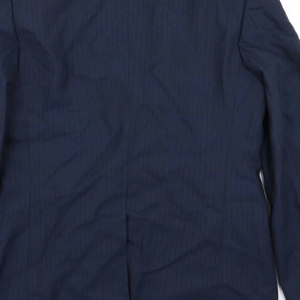 Preworn Mens Blue Striped  Jacket Blazer Size 36