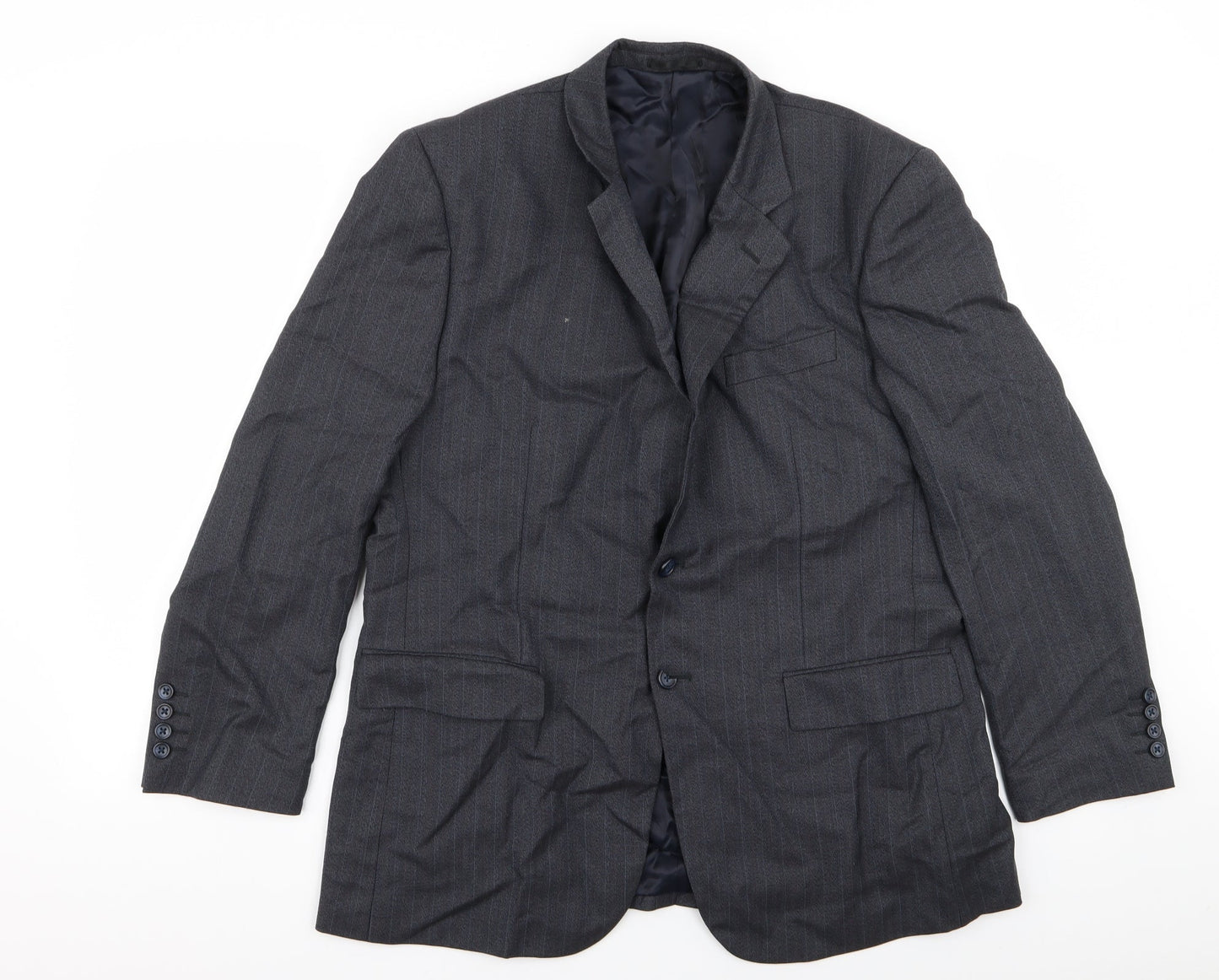 Brook Taverner Mens Grey Striped  Jacket Blazer Size 42