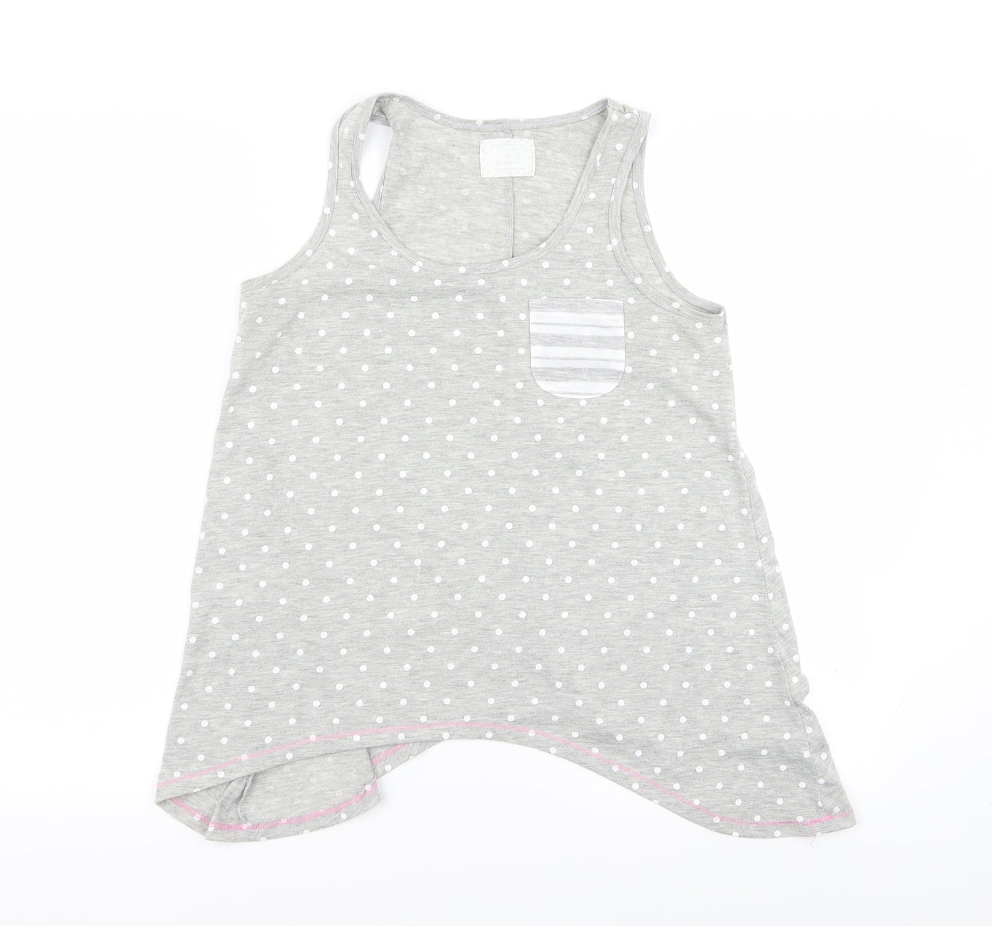 Matalan Womens Grey Polka Dot  Top Pyjama Top Size S