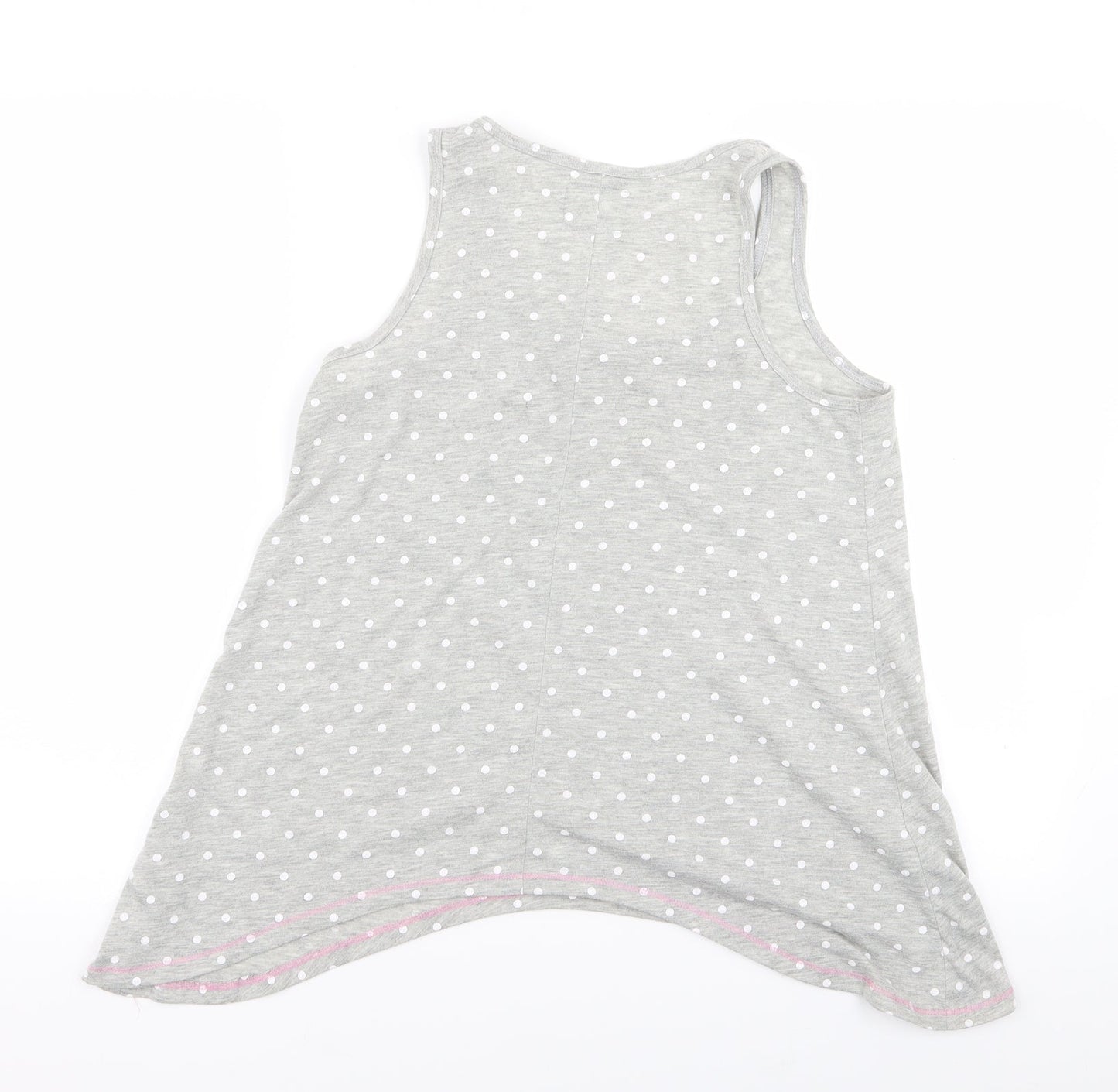 Matalan Womens Grey Polka Dot  Top Pyjama Top Size S