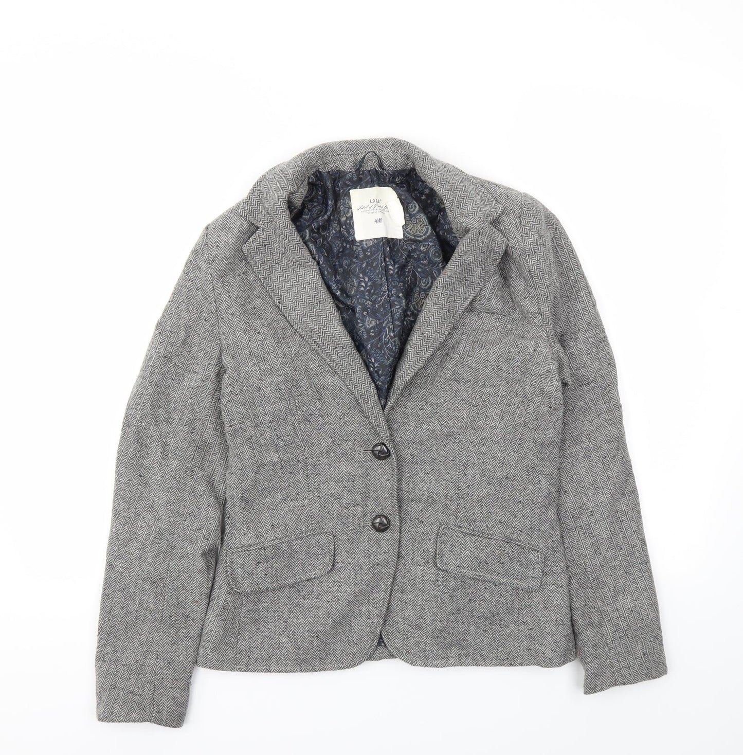 H&M Womens Grey   Jacket Blazer Size 6