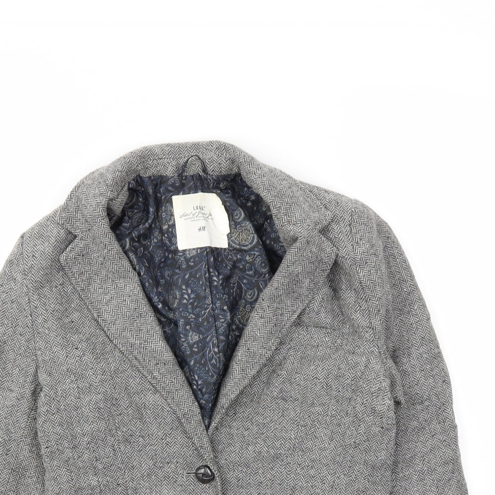 H&M Womens Grey   Jacket Blazer Size 6