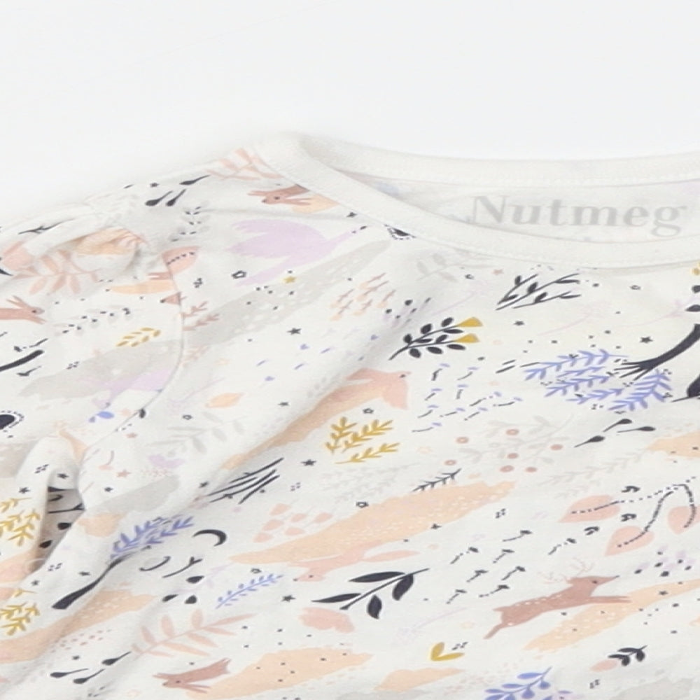 Nutmeg  Ivory Floral  Basic T-Shirt Size 6-9 Months
