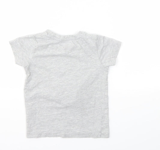 Matalan Boys Grey Animal Print  Basic T-Shirt Size 2-3 Years