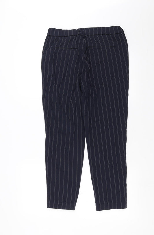 Preworn Womens Blue Striped  Trousers  Size 30 in L26 in