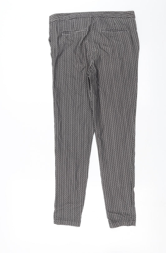 New Look Womens Black Geometric  Trousers  Size 8 L26 in