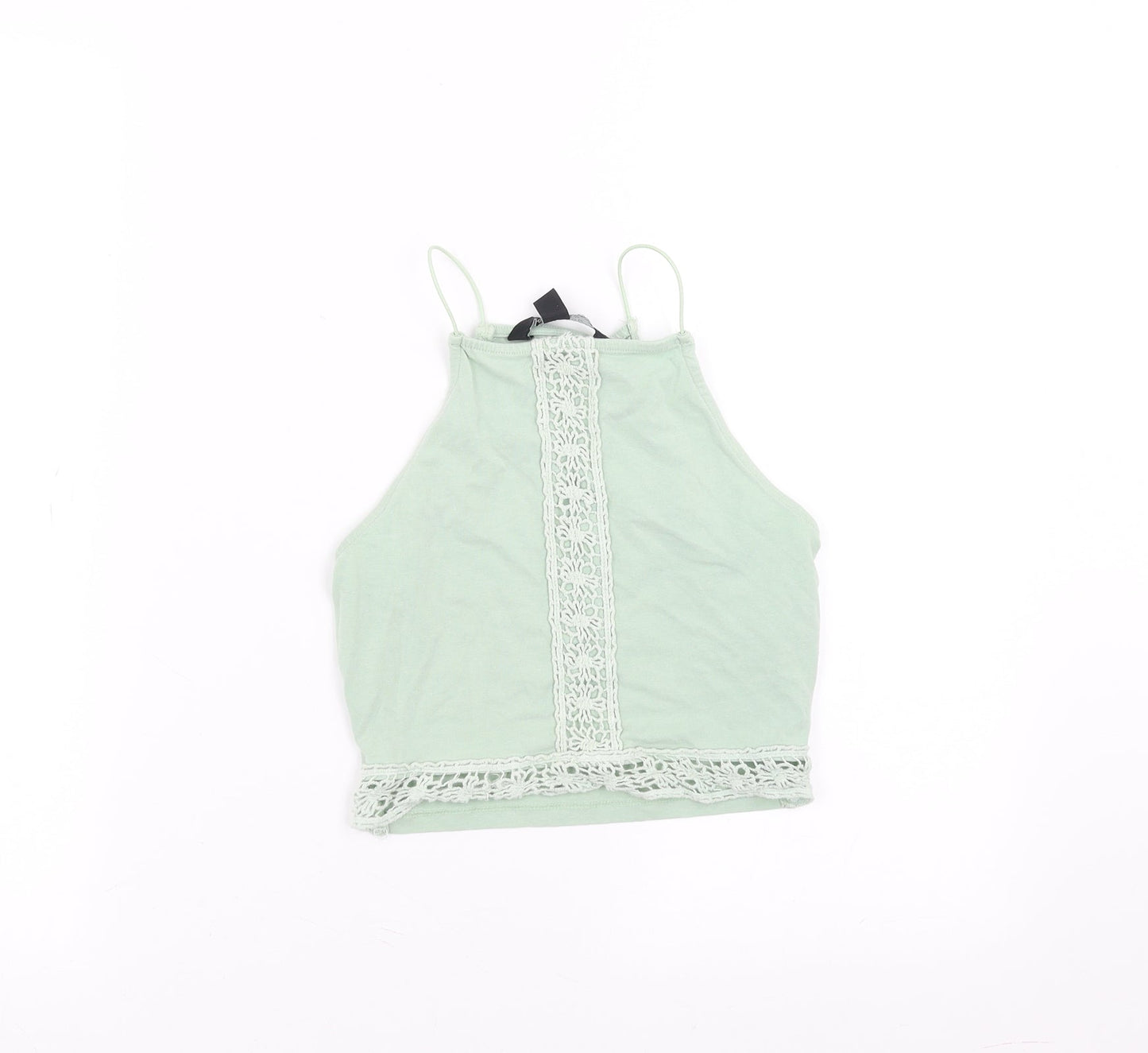 New Look Girls Green   Cropped T-Shirt Size 10-11 Years  - crochet detail