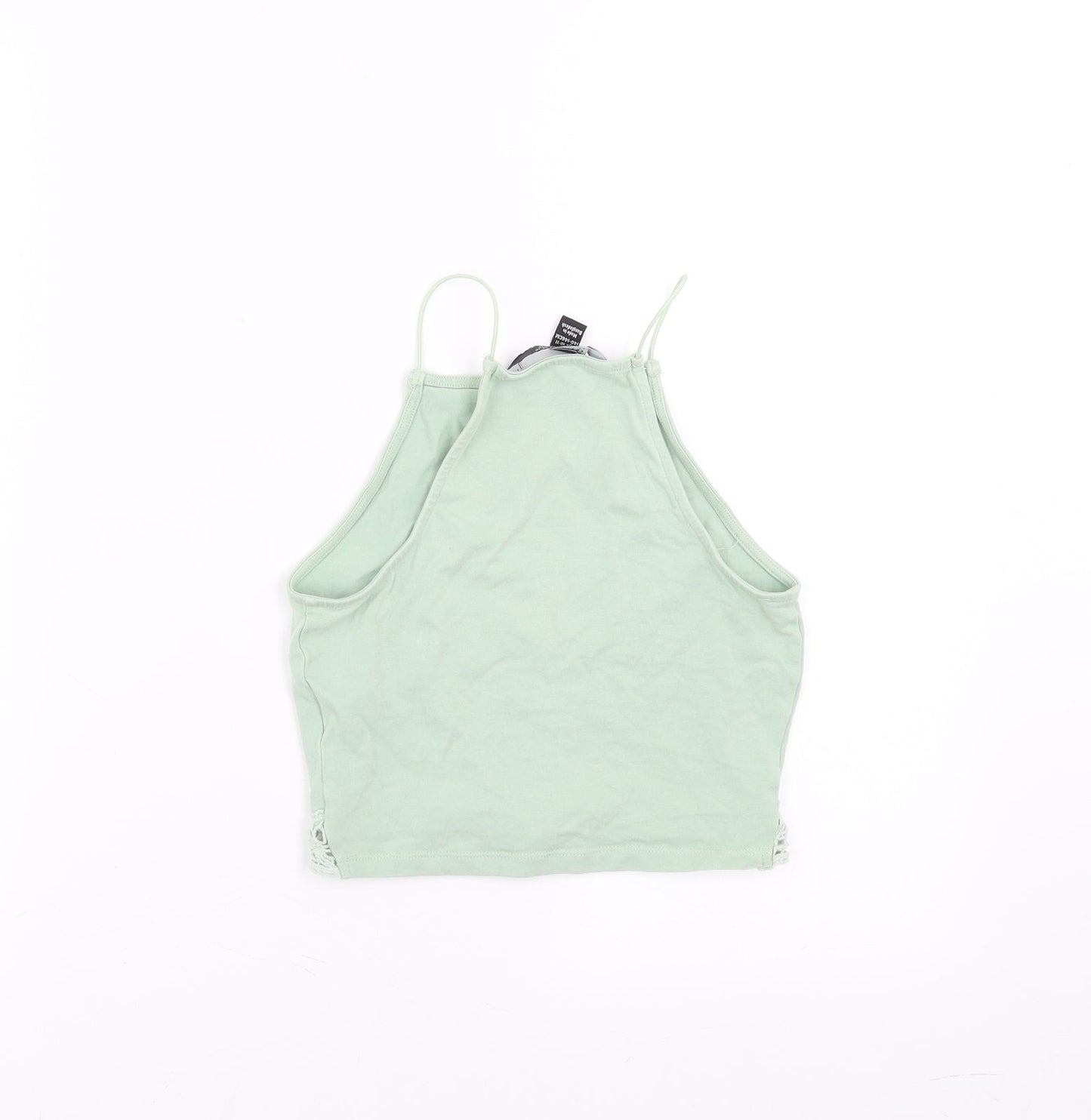 New Look Girls Green   Cropped T-Shirt Size 10-11 Years  - crochet detail