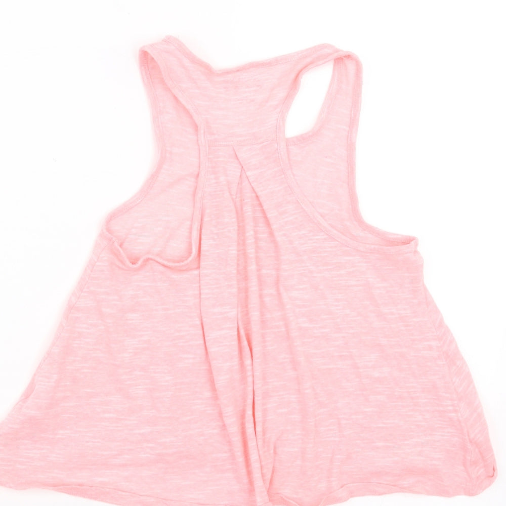 souluxe Girls Pink   Basic Tank Size 10-11 Years  - racer back