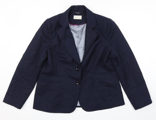 Panet Womens Blue Spotted  Jacket Suit Jacket Size 16
