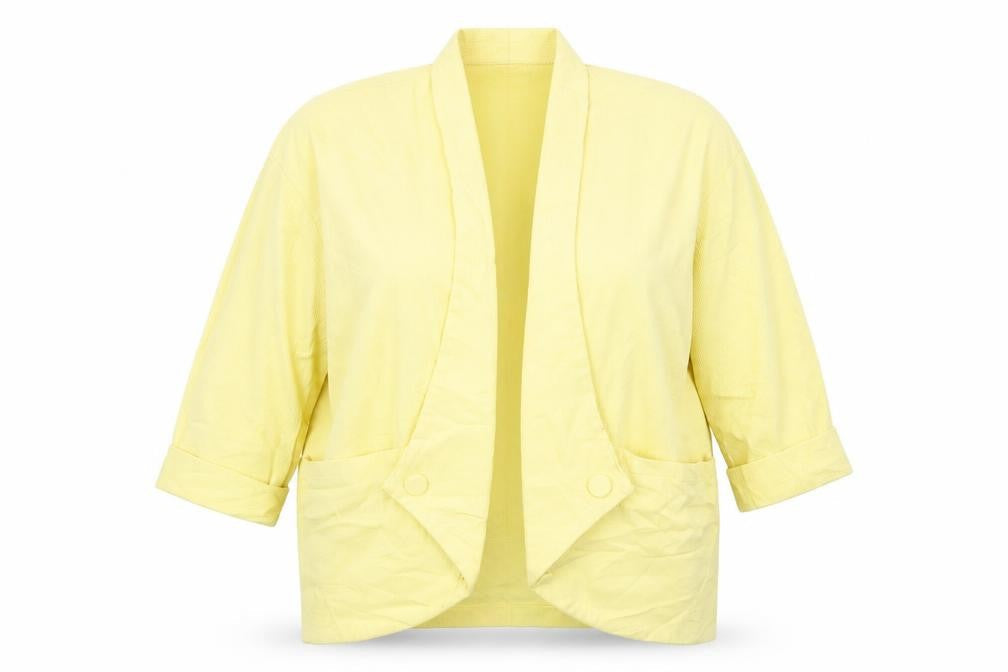 Preworn Womens Yellow Striped  Cape Jumper Size 14