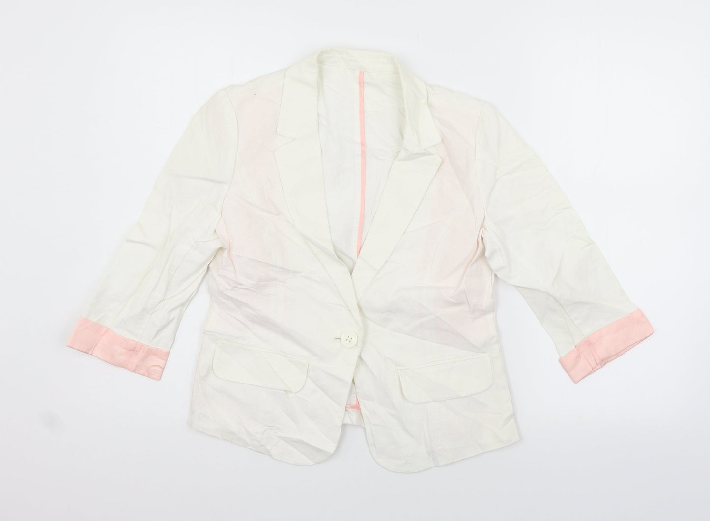 five plus Womens White   Jacket Blazer Size M
