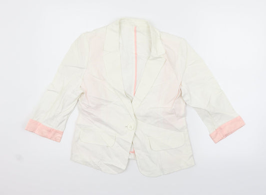 five plus Womens White   Jacket Blazer Size M