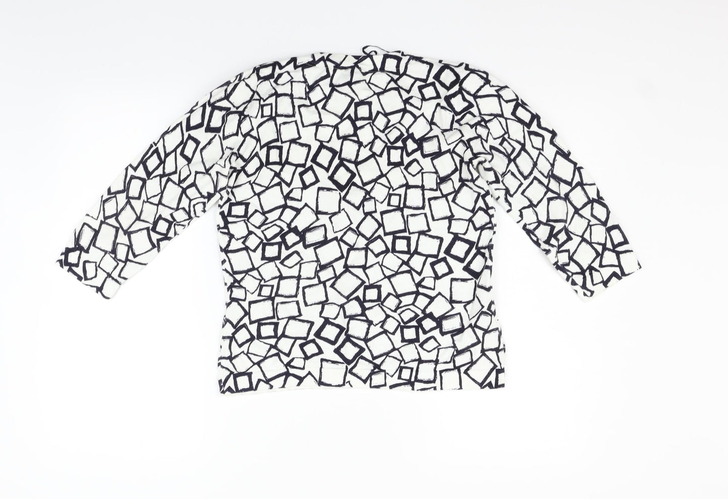 county casual Womens White Geometric  Pullover Jumper Size S