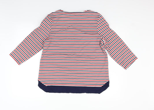Marks and Spencer Womens Red Striped  Pullover Jumper Size 14