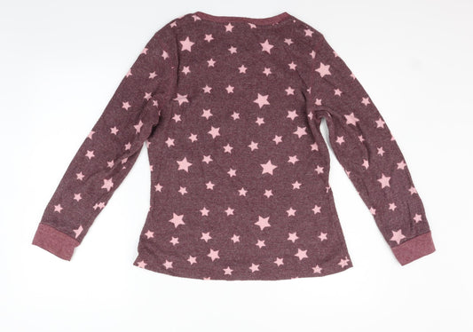 LOVE TO LOUNGE Womens Purple Geometric  Pullover Jumper Size L  - star
