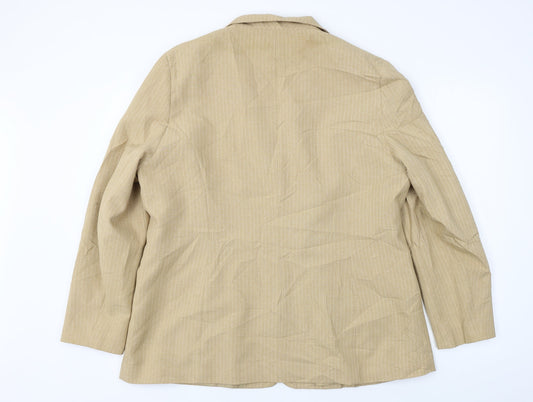 Sara Woman  Womens Beige Striped  Jacket Blazer Size 20
