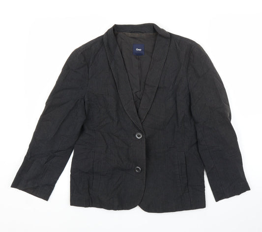 Gap Womens Grey Striped  Jacket Blazer Size 12