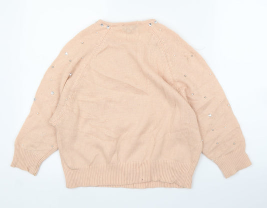 Topshop Womens Pink   Pullover Jumper Size 8  - Pearls