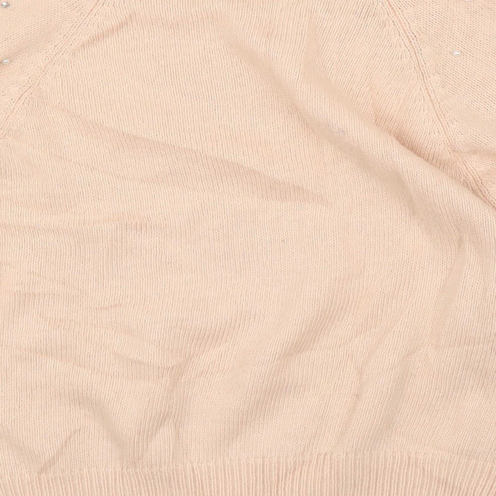 Topshop Womens Pink   Pullover Jumper Size 8  - Pearls