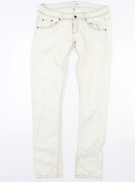 Terranova Womens White   Straight Jeans Size L L30 in