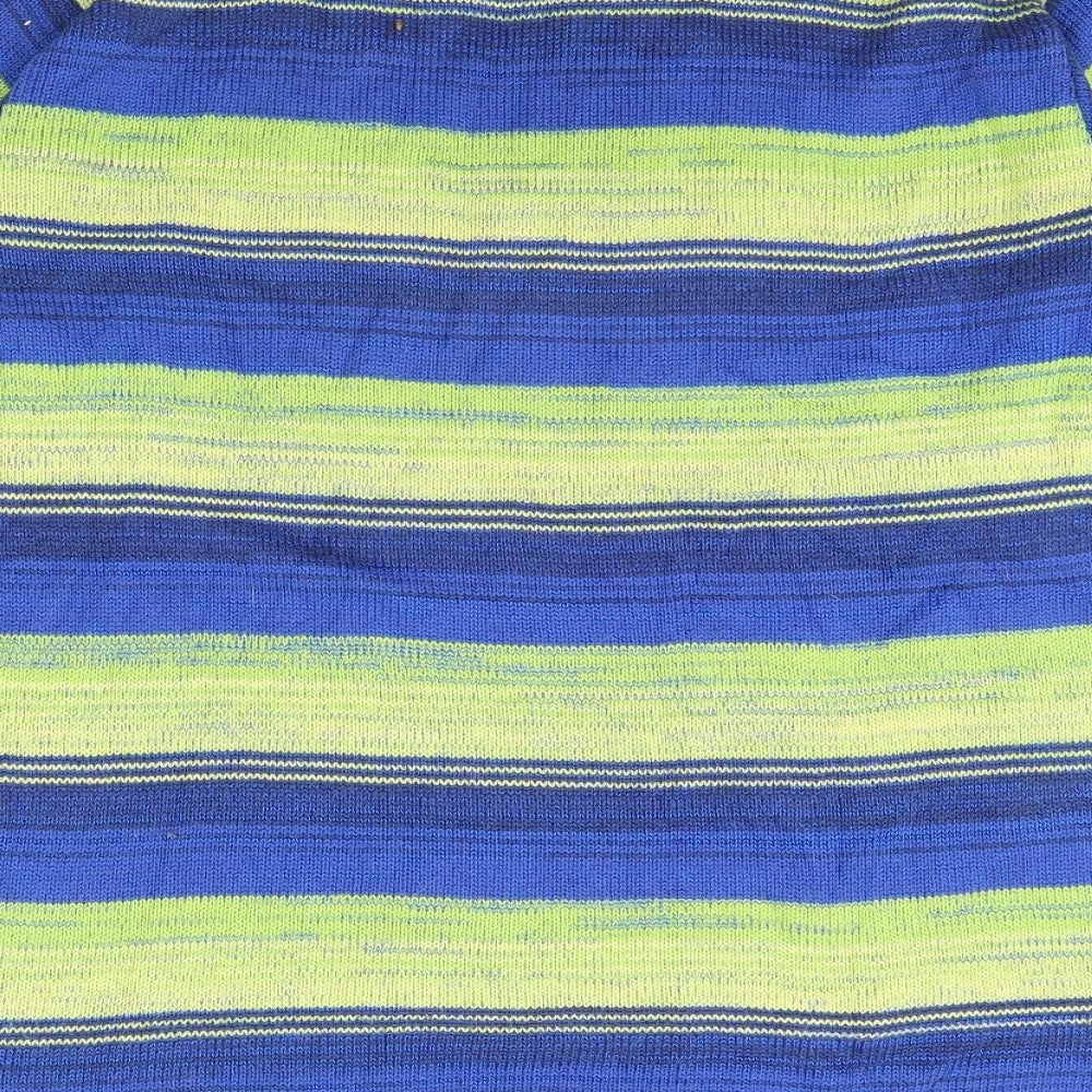 Olsen Womens Blue Striped  Pullover Jumper Size 12