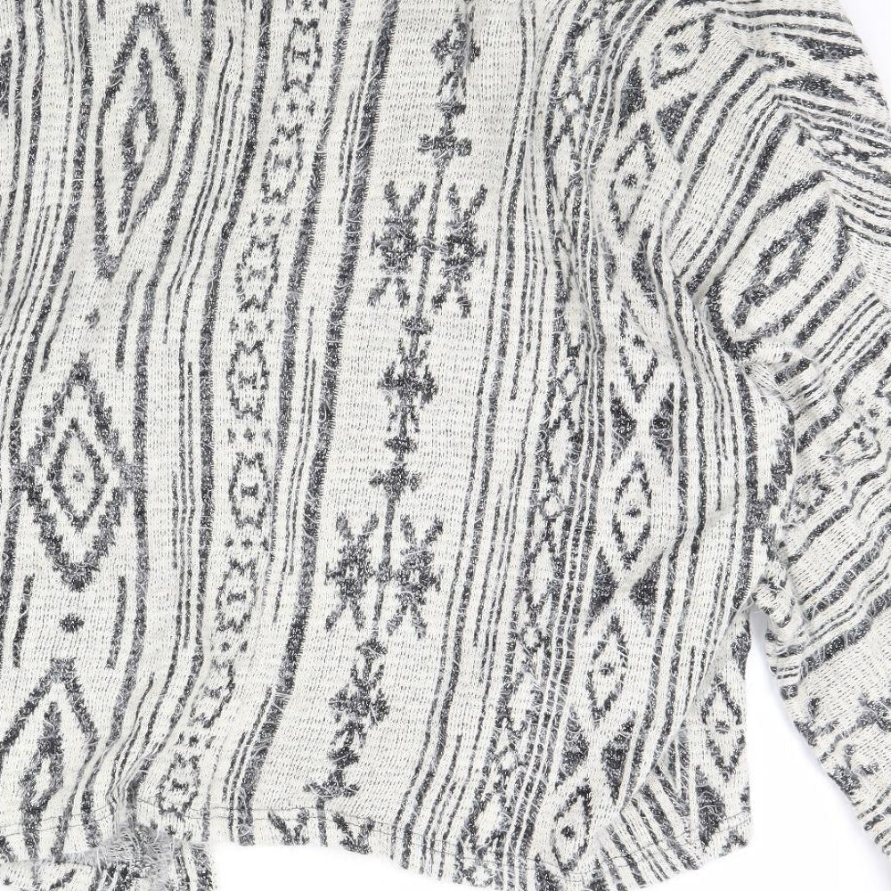 Primark Womens White Geometric  Jacket  Size M