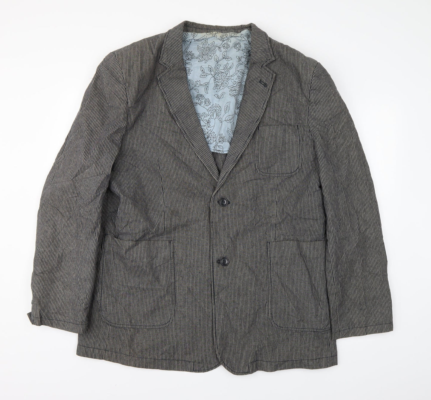 Cedar Wood State Mens Grey Striped  Jacket Suit Jacket