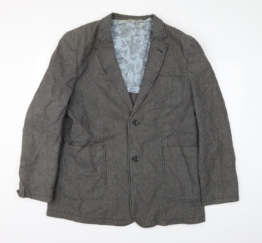 Cedar Wood State Mens Grey Striped  Jacket Suit Jacket