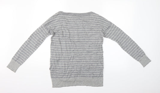 Gap Womens Grey Striped  Basic Blouse Size XS