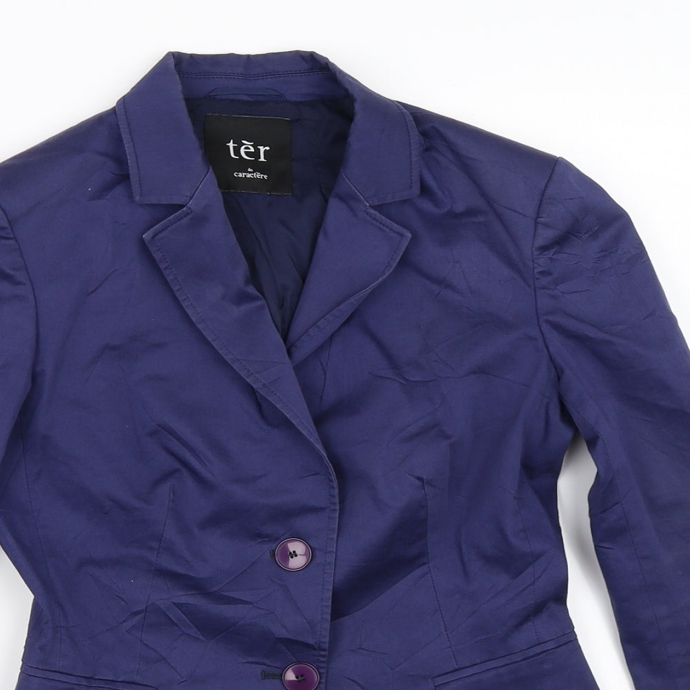 TER DE CARACTERE Womens Blue   Jacket Blazer Size 6