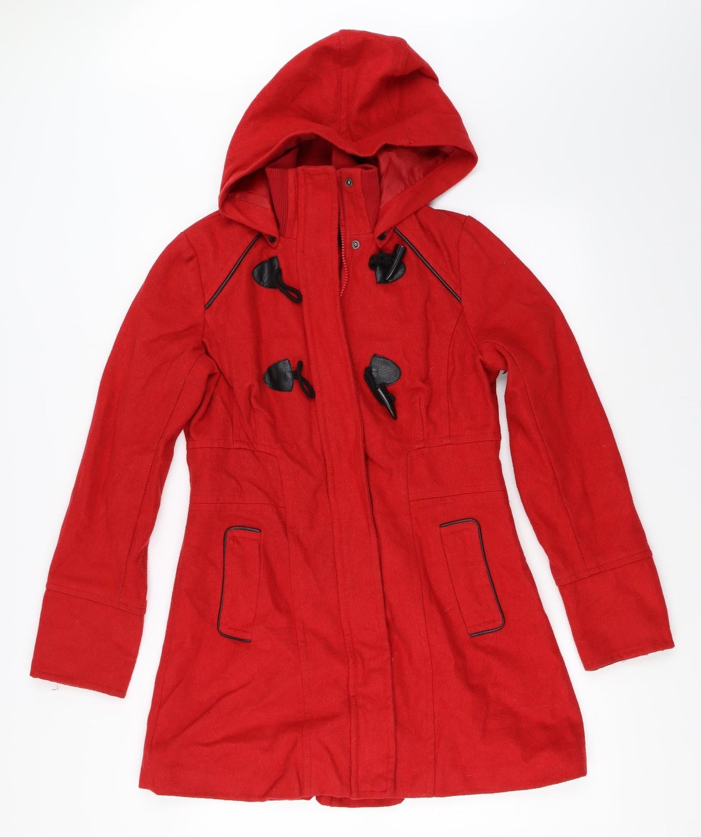 Yoki Womens Red   Overcoat Coat Size M