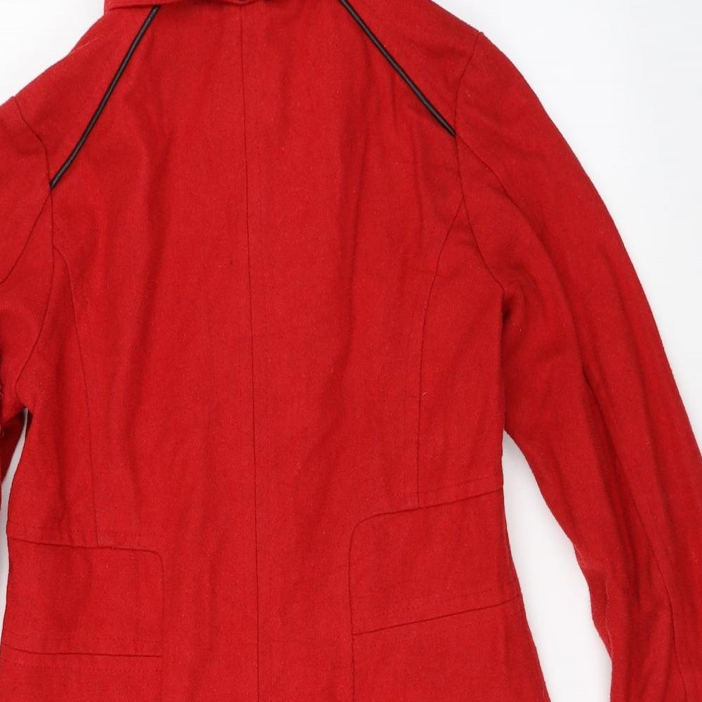 Yoki Womens Red   Overcoat Coat Size M
