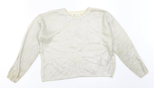 H&M Girls Gold   Pullover Jumper Size 11-12 Years