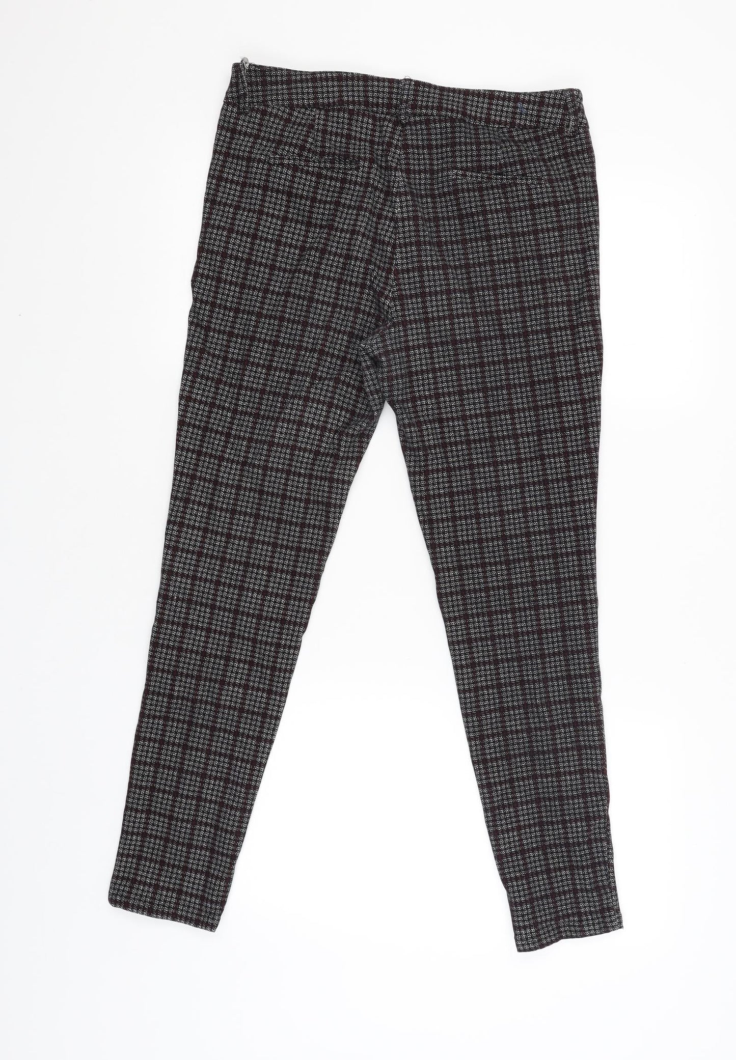 NEXT Womens Black Check  Trousers  Size 12 L27 in