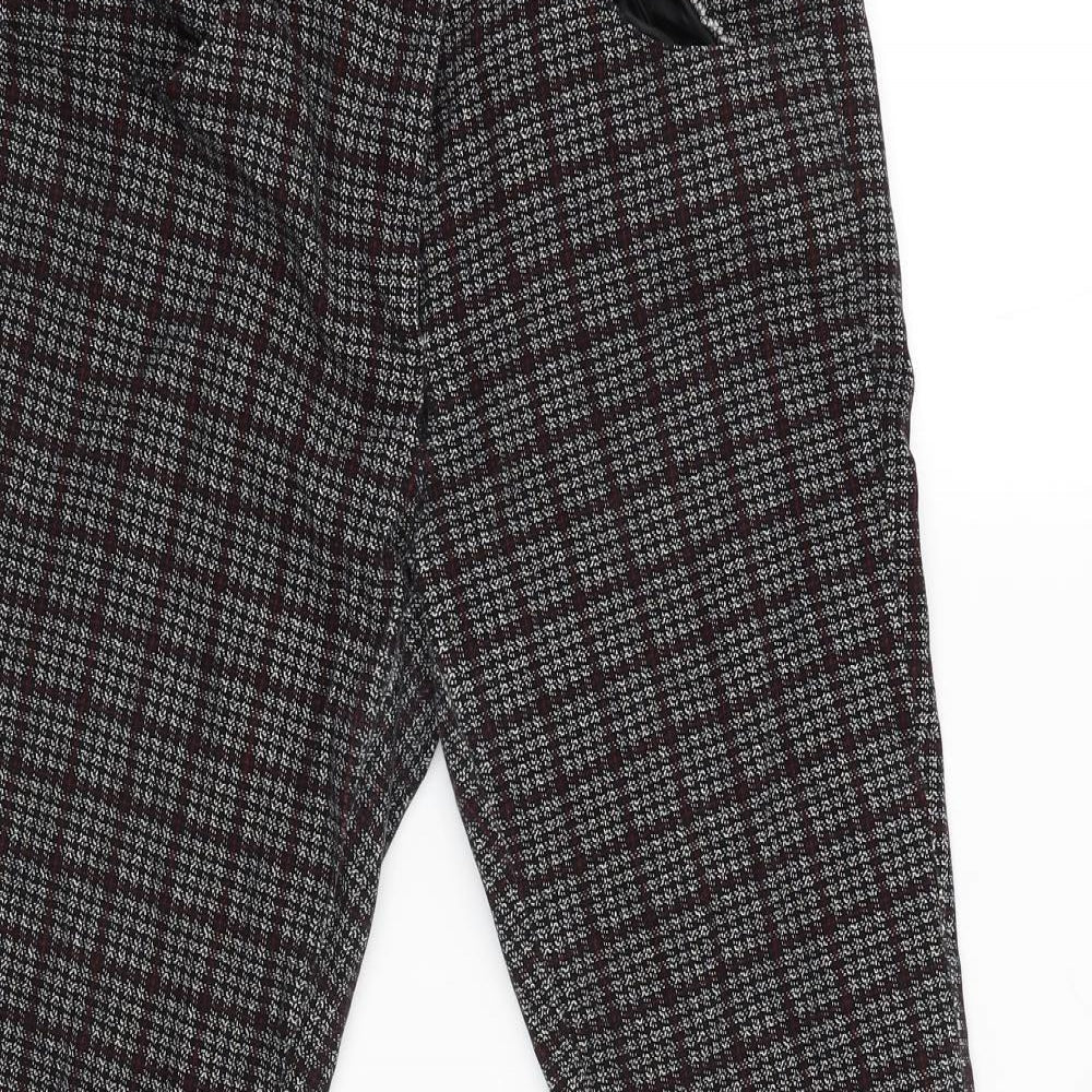 NEXT Womens Black Check  Trousers  Size 12 L27 in