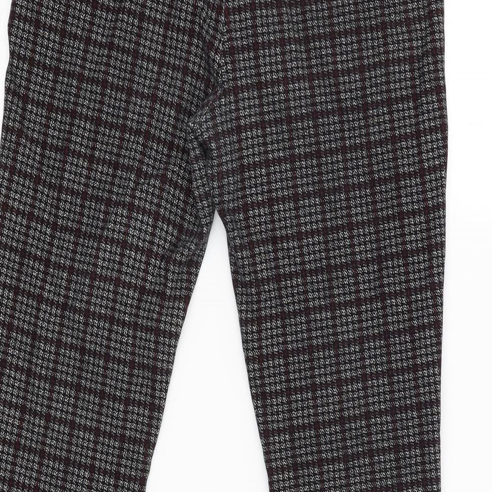 NEXT Womens Black Check  Trousers  Size 12 L27 in