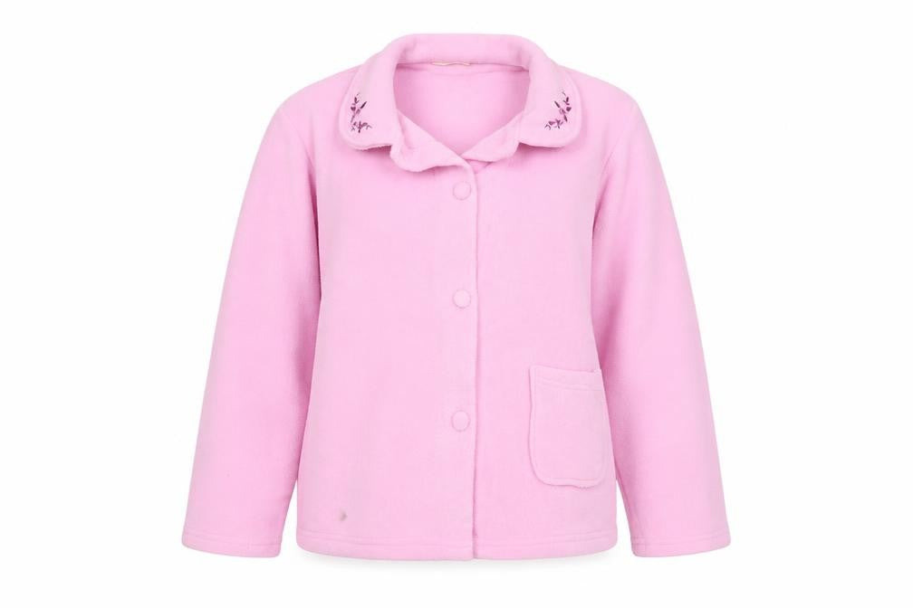 Lady Selena Womens Pink  Fleece Babydoll Pyjama Top Size 16