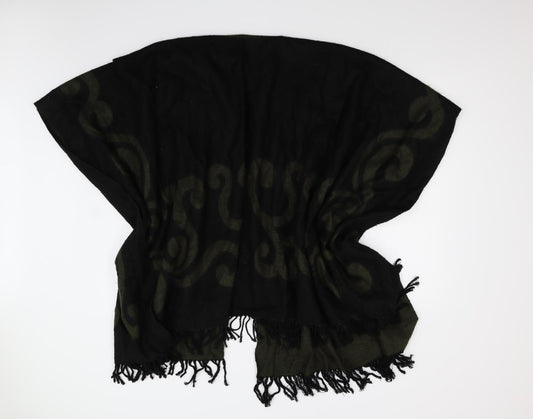 Forum Womens Black Geometric Knit Cape Jumper One Size