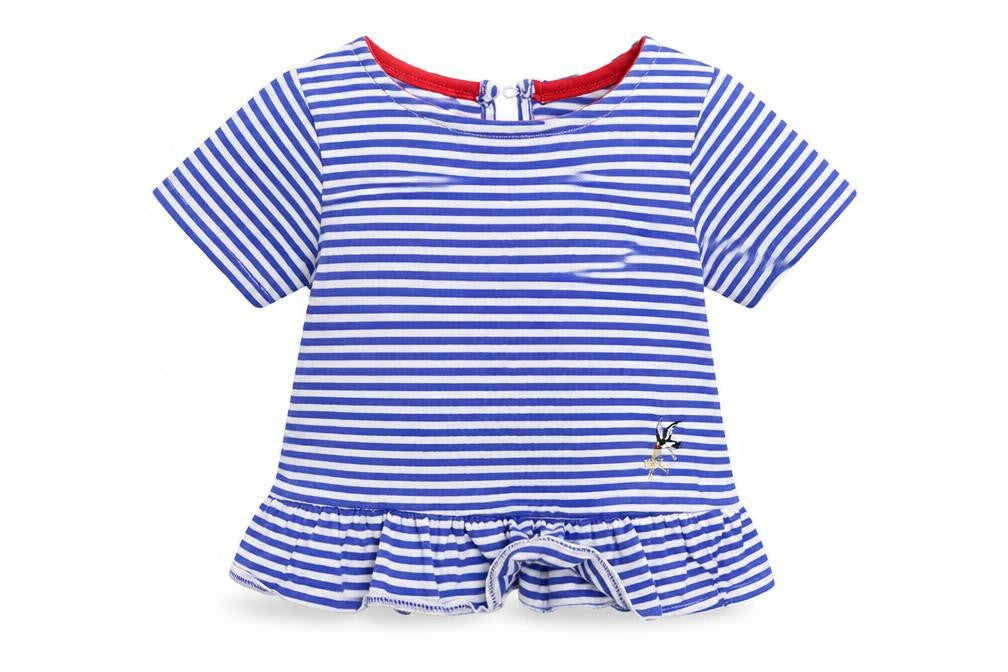 Front view of Mini Club Baby Multicoloured Striped Basic T-Shirt, size 9-12, Months