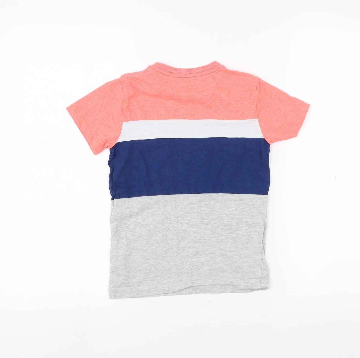 NEXT Girls Grey Striped  Basic T-Shirt Size 5-6 Years