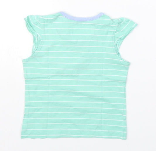 Indigo Girls Green Striped  Basic T-Shirt Size 12 Months