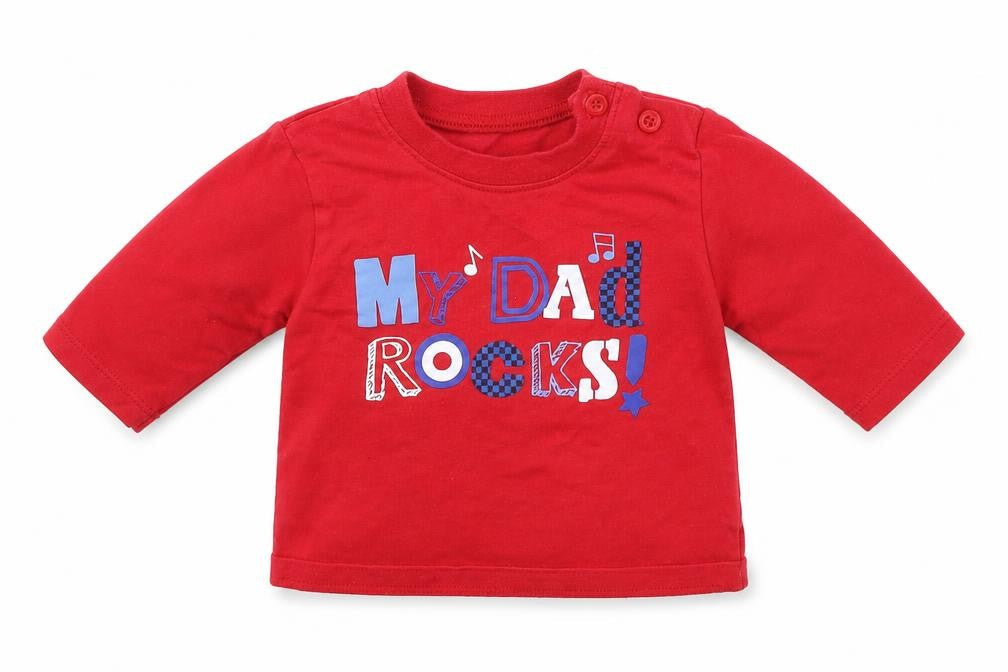 Front view of H&M Baby Red Basic T-Shirt, size 0-3, Months