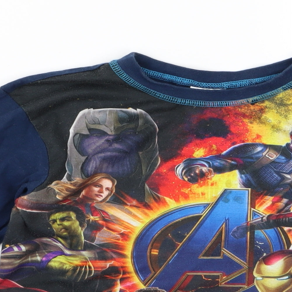 marverl Boys Blue   Basic T-Shirt Size 7 Years  - avengers