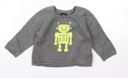 Gap Baby Grey   Pullover Jumper Size 6-9 Months  - robot