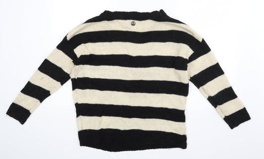 attr Womens Beige Striped  Pullover Jumper Size M