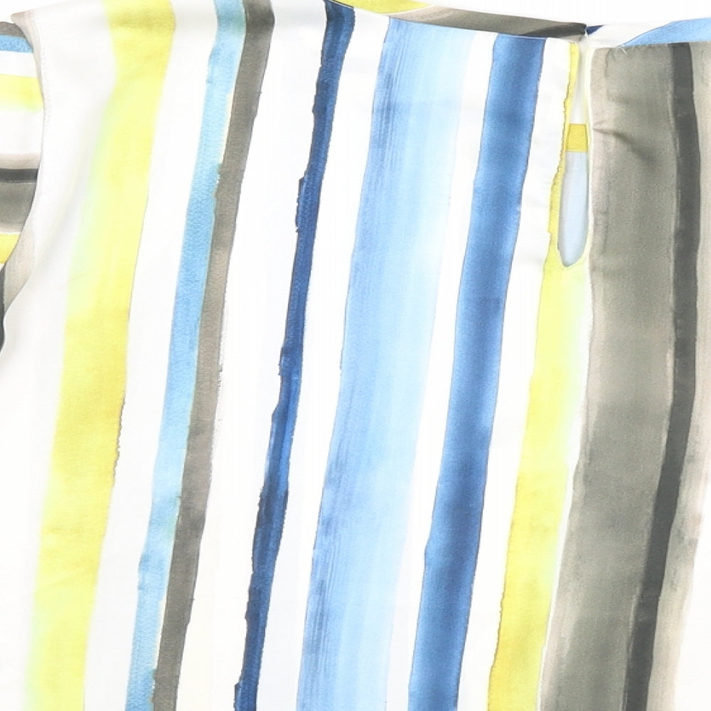 Zara Womens Multicoloured Striped  Basic Blouse Size L