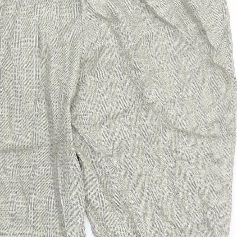 M&S Womens Beige Plaid  Trousers  Size 20 L25 in