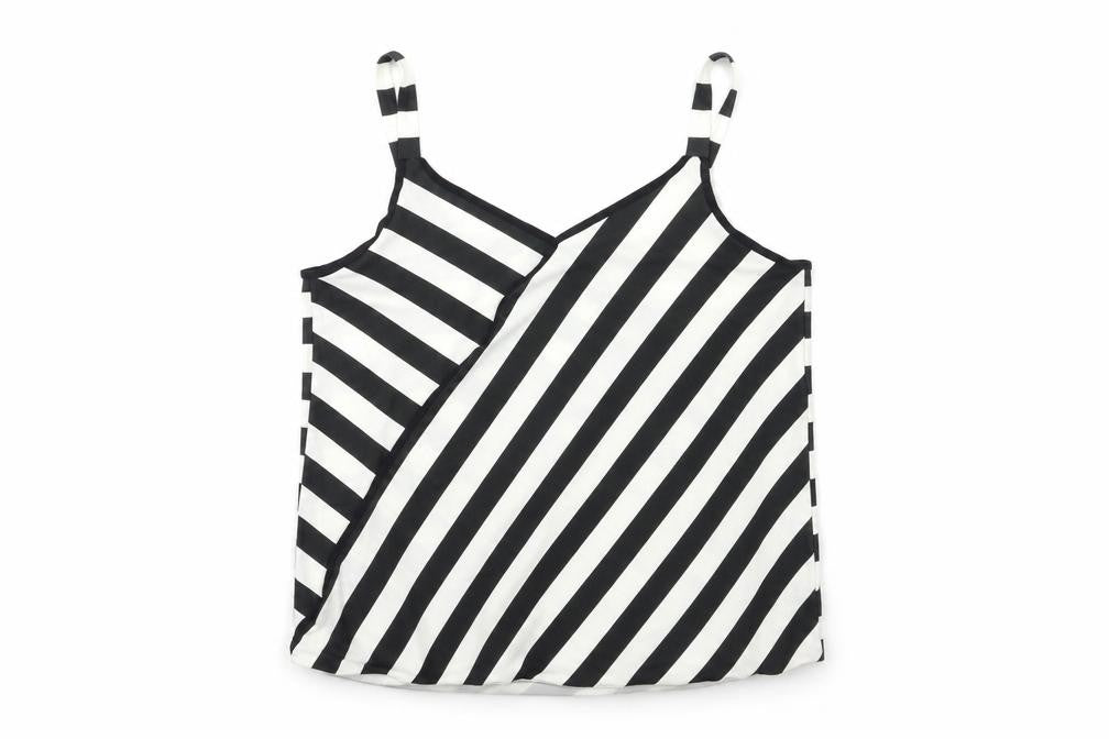 Wallis Womens Black Striped Rayon Basic Tank Size 12
